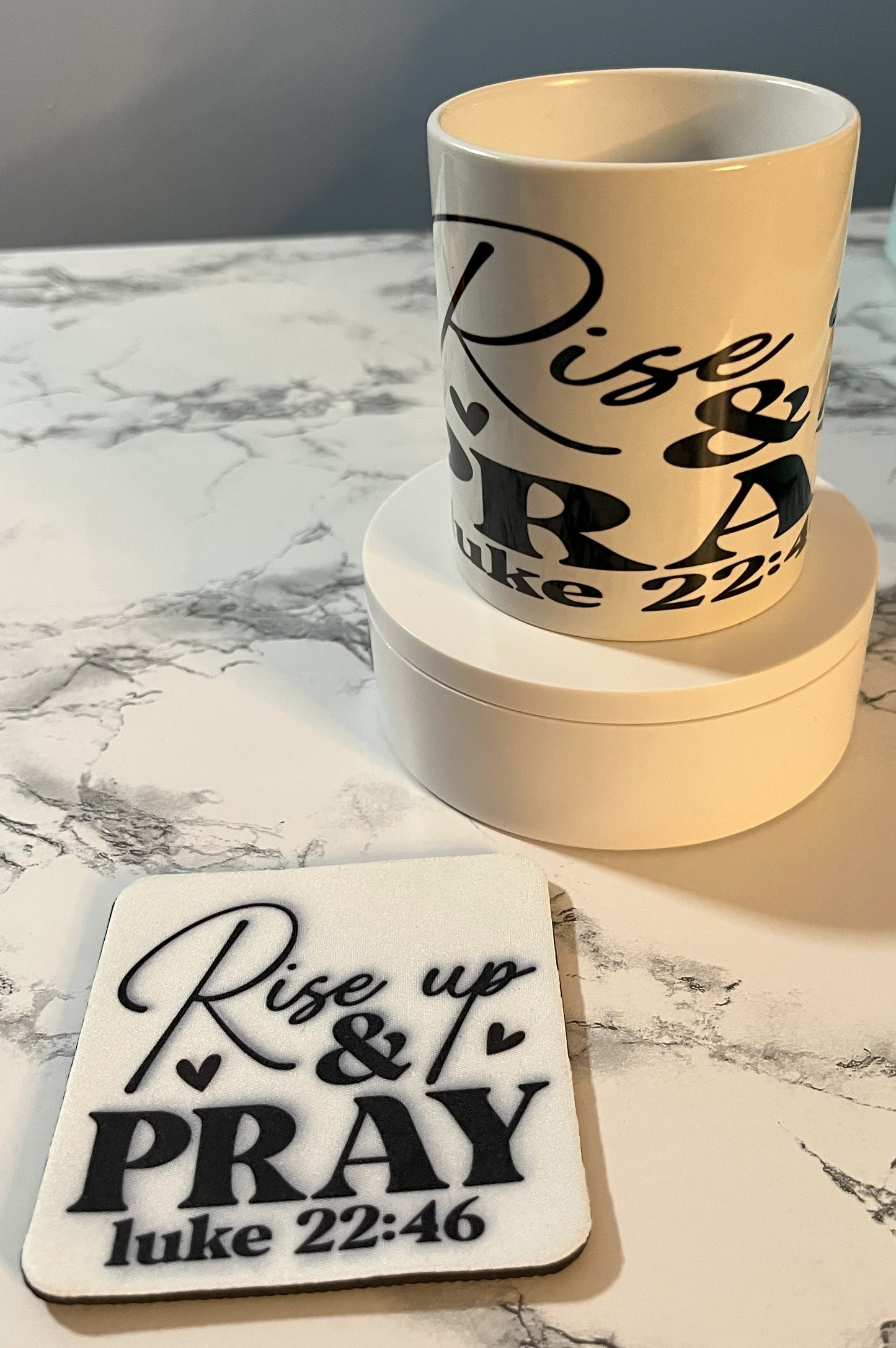 Rise up and Pray mug and coaster